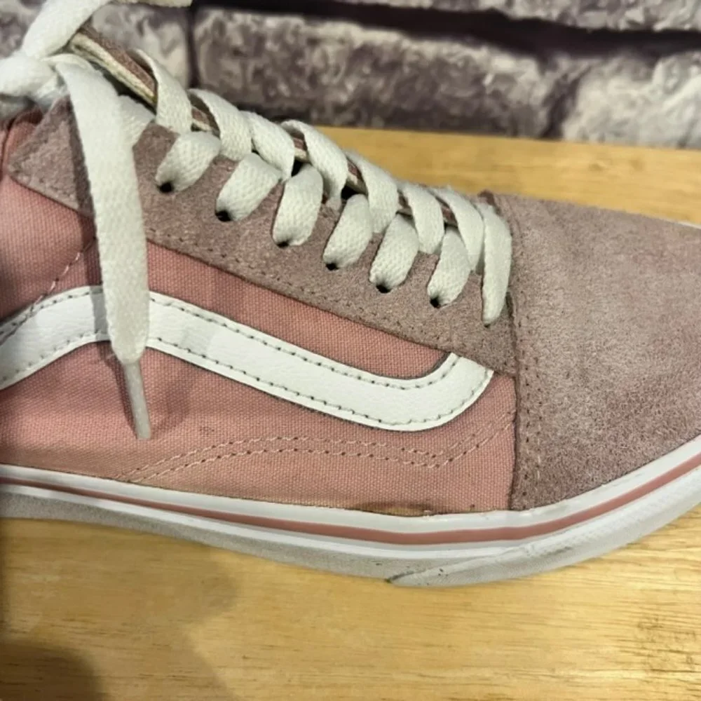 Vans Pink Suede Fabric Lace Up Sneakers Size 8.5